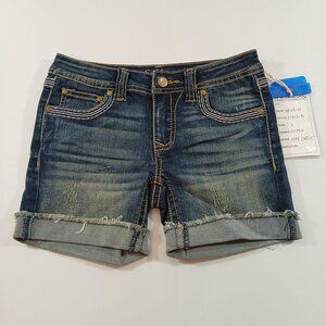 Earl Jean Womens Denim Shorts Size 3 Distressed Cuffed Hem